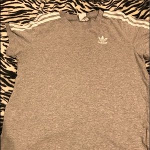 Gray adidas stripe shirt